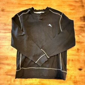 Tommy Bahama Black Crewneck thermal with Logo